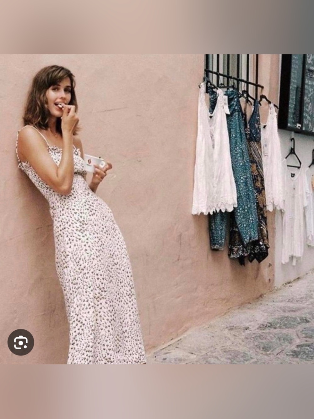Faithfull The Brand Solange Midi Dress Cream Floral Smocked Bodice Size Lđ¤ - Picture 1 of 15